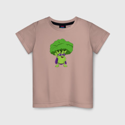 Брокколи супергерой – Детская футболка хлопок с принтом купить со скидкой в -20%