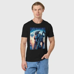 Мужская футболка хлопок Mass Effect - alien andromeda ai art - фото 2
