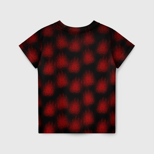 Детская футболка 3D с принтом Ведьмак лого зверь, вид сзади #1