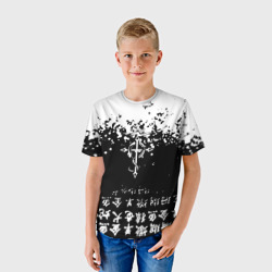 Детская футболка 3D Fullmetal Alchemist текстура иероглифы - фото 2