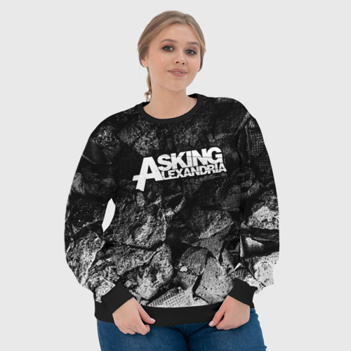 Женский свитшот 3D Asking Alexandria black graphite, цвет 3D печать - фото 6