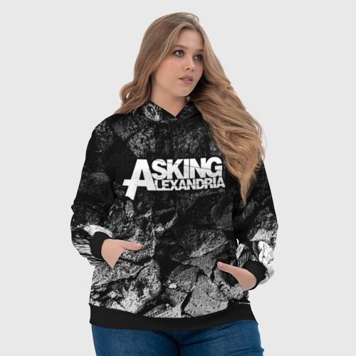 Женская толстовка 3D Asking Alexandria black graphite, цвет 3D печать - фото 6