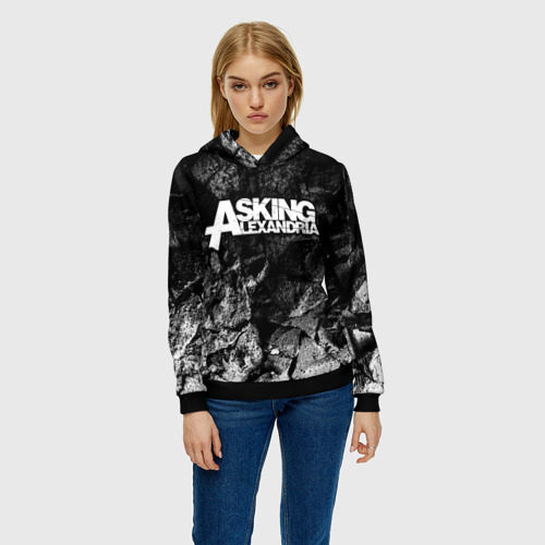 Женская толстовка 3D Asking Alexandria black graphite, цвет 3D печать - фото 3