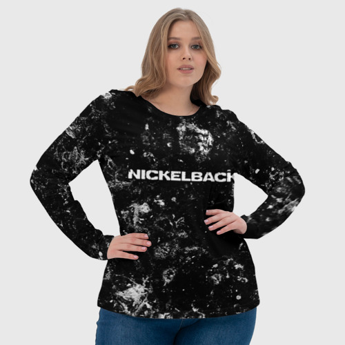 Женский лонгслив 3D Nickelback black ice, цвет 3D печать - фото 6