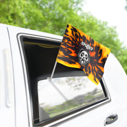 Флаг для автомобиля Skillet рок панда и огонь - фото 2