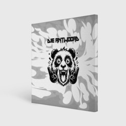 Холст квадратный Die Antwoord рок панда на светлом фоне