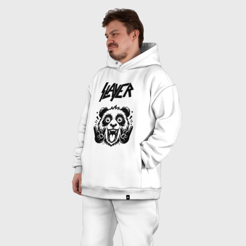 Мужской костюм oversize хлопок Slayer - rock panda, цвет белый - фото 7