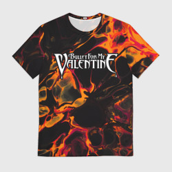 Мужская футболка 3D Bullet For My Valentine red lava