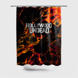 Штора 3D для ванной Hollywood Undead red lava