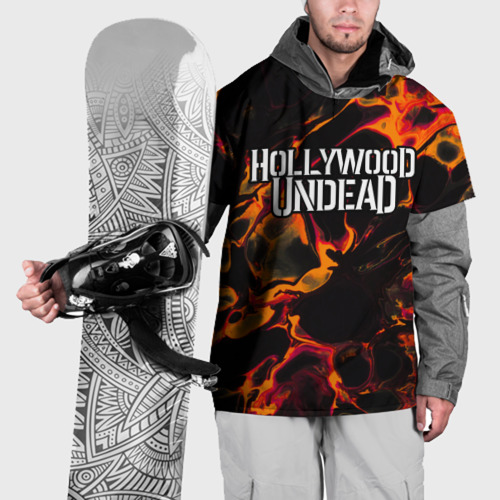 Накидка на куртку 3D Hollywood Undead red lava, цвет 3D печать