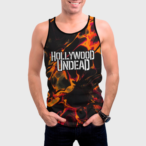 Мужская майка 3D Hollywood Undead red lava, цвет 3D печать - фото 3