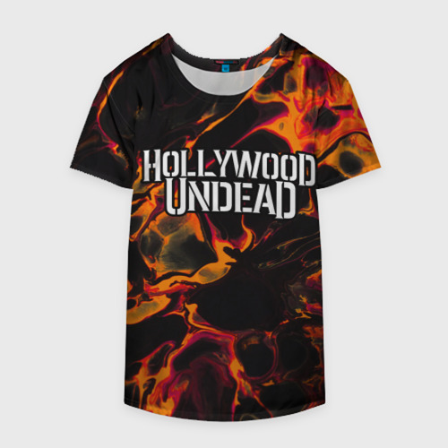 Накидка на куртку 3D Hollywood Undead red lava, цвет 3D печать - фото 4