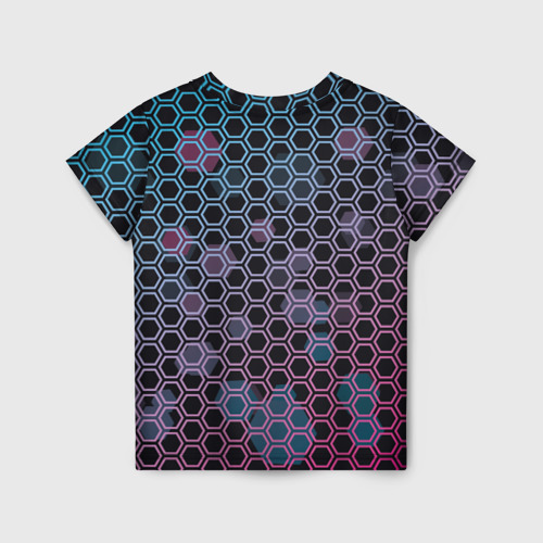 Детская футболка 3D с принтом Sport шестигранники, вид сзади #1