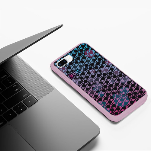Чехол для iPhone 7Plus/8 Plus матовый Sport шестигранники, цвет розовый - фото 5