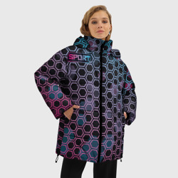 Женская зимняя куртка Oversize Sport шестигранники - фото 2