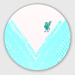 Круглый коврик для мышки Liverpool logo texture fc