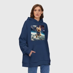 Худи SuperOversize хлопок Йоркширский терьер в космосе - фото 2
