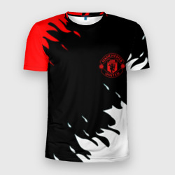 Мужская футболка 3D Slim Manchester United flame fc