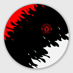 Круглый коврик для мышки Manchester United flame fc