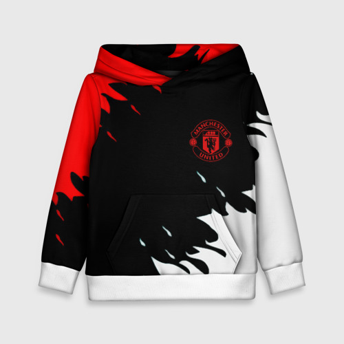 Детская толстовка 3D Manchester United flame fc, цвет белый