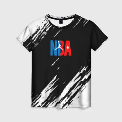 Женская футболка 3D Basketball текстура краски nba