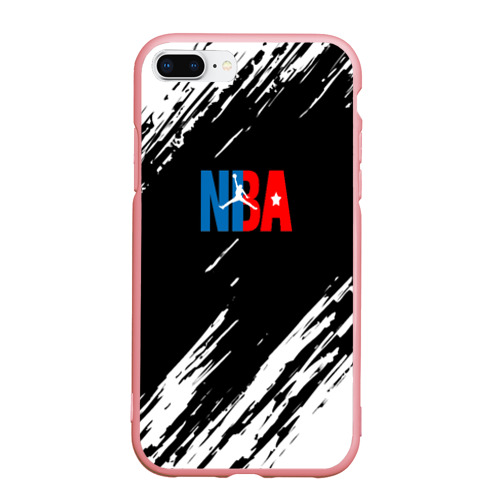 Чехол для iPhone 7Plus/8 Plus матовый Basketball текстура краски nba, цвет баблгам