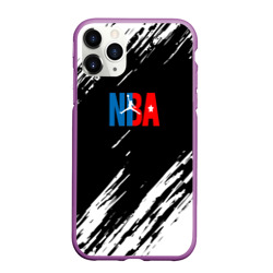 Чехол для iPhone 11 Pro Max матовый Basketball текстура краски nba
