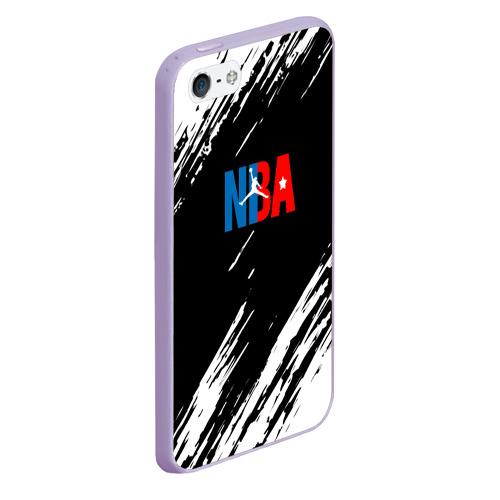 Чехол для iPhone 5/5S матовый Basketball текстура краски nba, цвет светло-сиреневый - фото 3