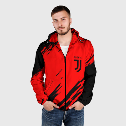 Мужская ветровка 3D Juventus краски спорт фк, цвет черный - фото 3