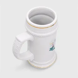 Кружка пивная Маяк и волны - акварель - фото 2