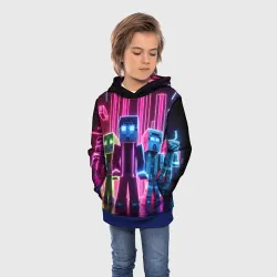 Детская толстовка 3D Minecraft characters - neon glow - фото 2