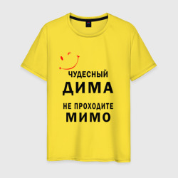 Мужская футболка хлопок Чудесный Дима не проходите мимо