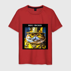 Рыжий кот барон в стиле стимпанк: big boss – Мужская футболка хлопок с принтом купить со скидкой в -20%