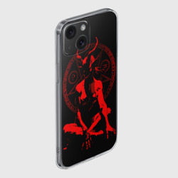 Чехол для iPhone 15 силиконовый с защитой камеры Красный демон девушка - фото 2