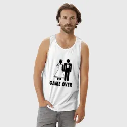 Мужская майка хлопок Game over - свадьба - фото 2