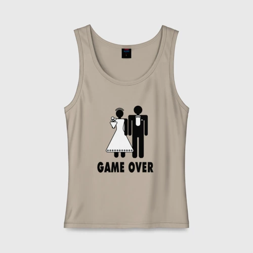 Женская майка хлопок Game over - свадьба