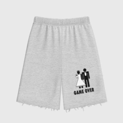 Женские шорты oversize футер хлопок Game over - свадьба