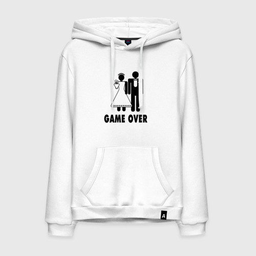 Мужская толстовка хлопок Game over - свадьба, цвет белый