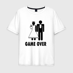 Мужская футболка хлопок Oversize Game over - свадьба