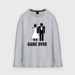 Женский лонгслив oversize хлопок Game over - свадьба