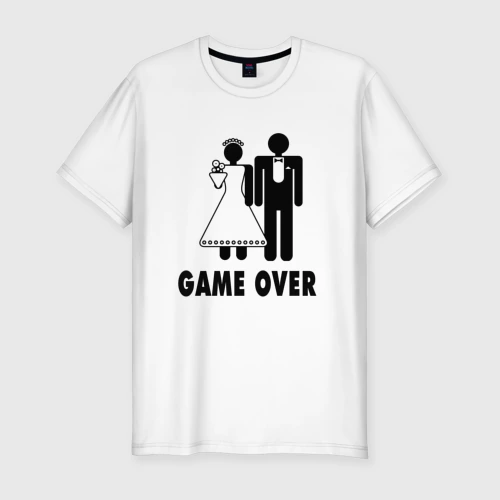 Мужская футболка хлопок Slim Game over - свадьба