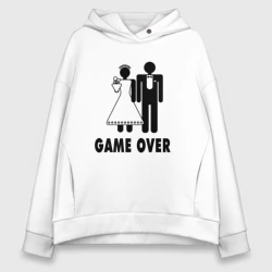 Женское худи Oversize хлопок Game over - свадьба