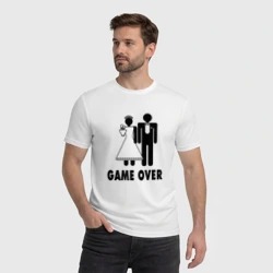 Мужская футболка хлопок Game over - свадьба - фото 2
