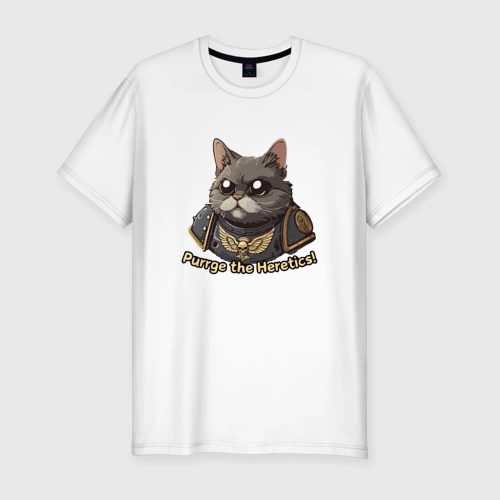 Мужская футболка хлопок Slim Котик еретик