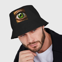 Мужская панама хлопок Глаз зеленого цвета в стиле стимпанк - фото 2