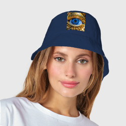 Женская панама хлопок Глаз металлический голубой в стиле стимпанк - фото 2