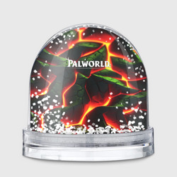 Palworld логотип на зеленой абстракции фон – Игрушка Снежный шар с принтом купить со скидкой в -20%