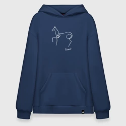 Худи SuperOversize хлопок Пикассо Конь - животные одной линией