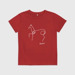 Детская футболка хлопок Пикассо Конь - животные одной линией
