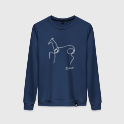 Женский свитшот хлопок Пикассо Конь - животные одной линией